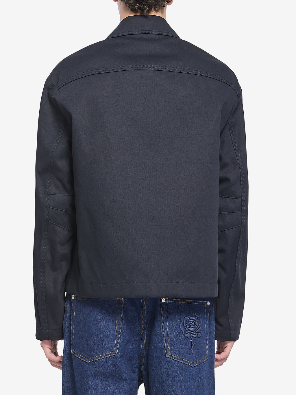Gucci Men's Cotton Gabardine Jacket in Blue