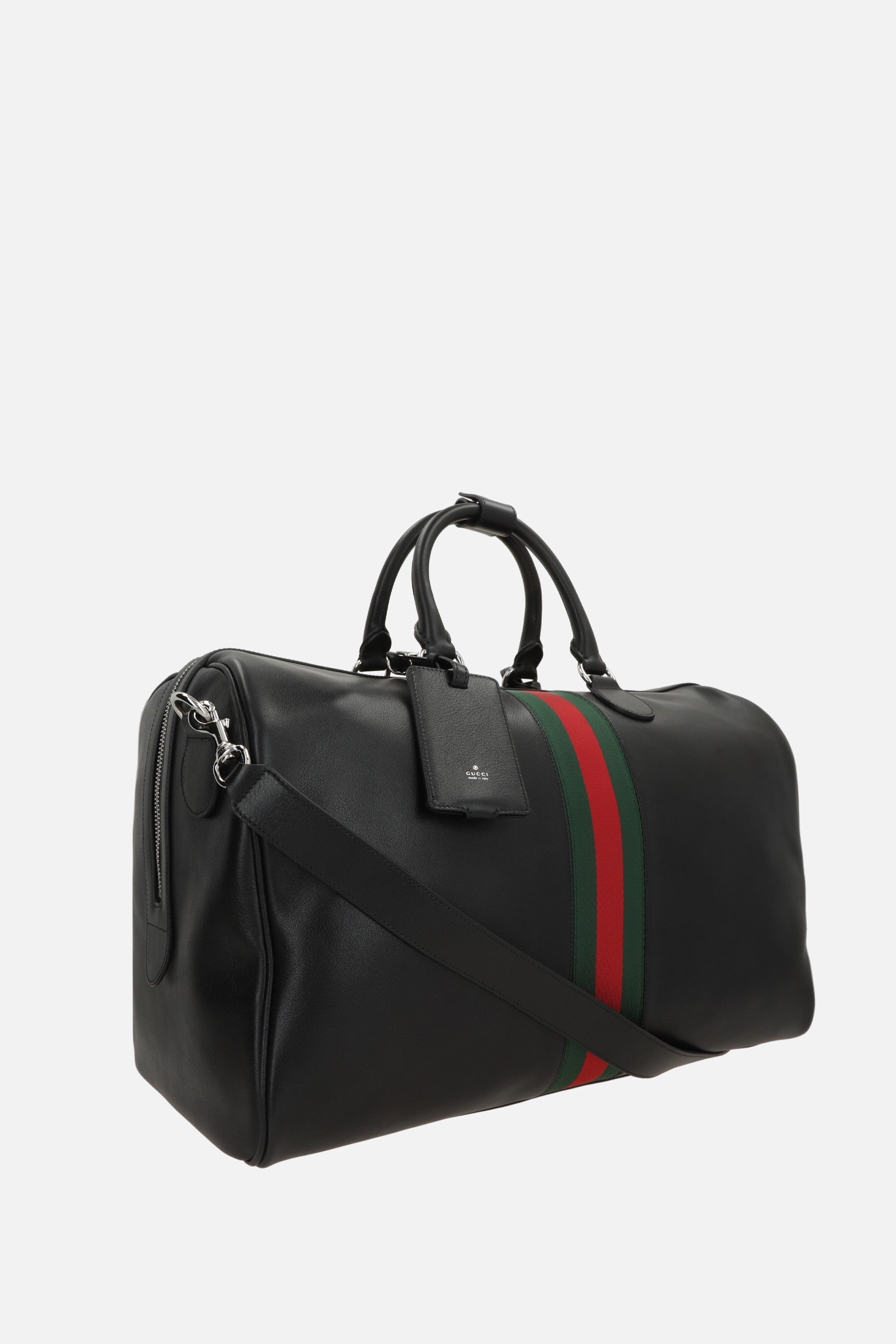Gucci Men's Web Trademark Medium Bag in Black