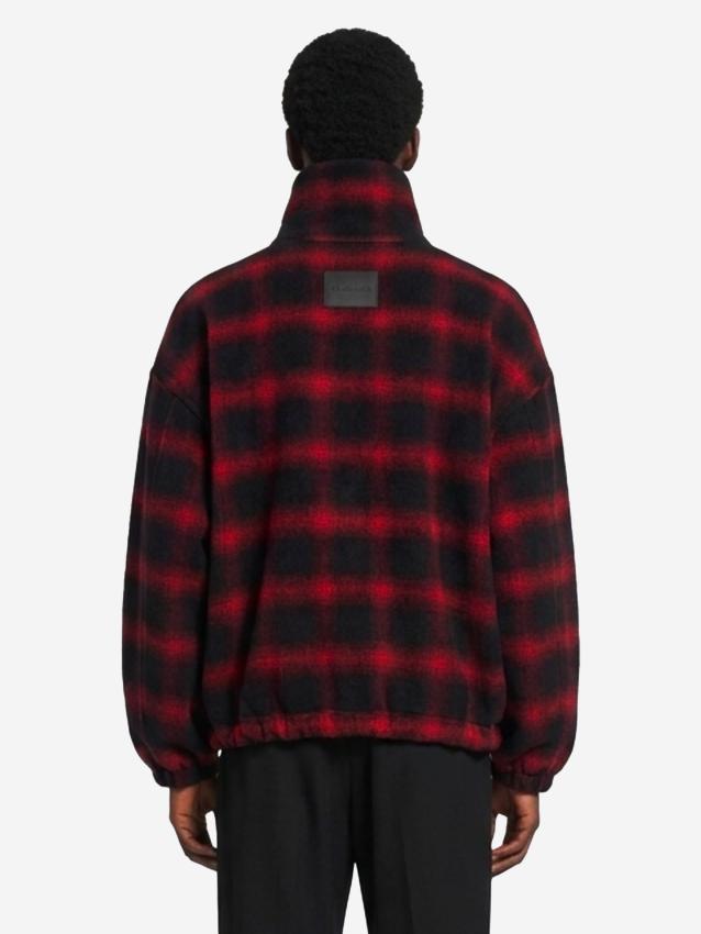 Balenciaga Men's Half-zip High-neck Jacket in Red