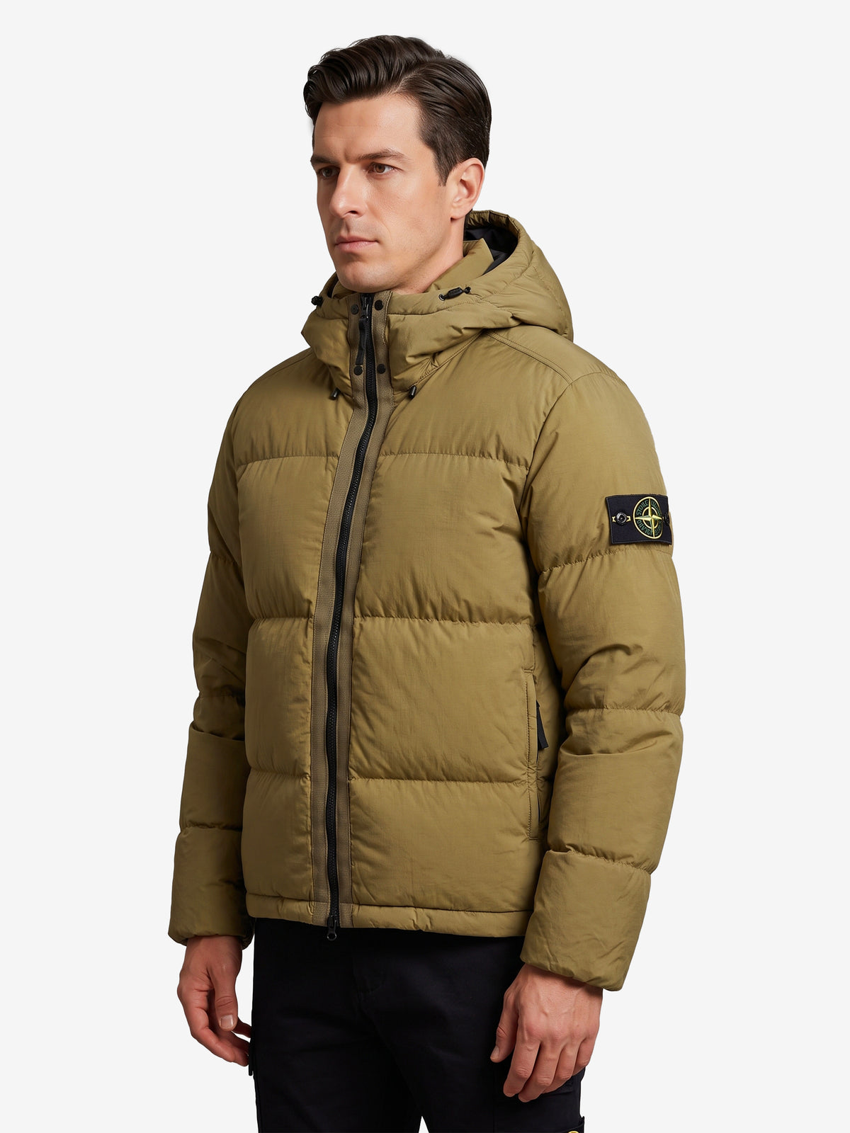 Stone Island Men's CORDURA® Ripstop Down Jacket in Green