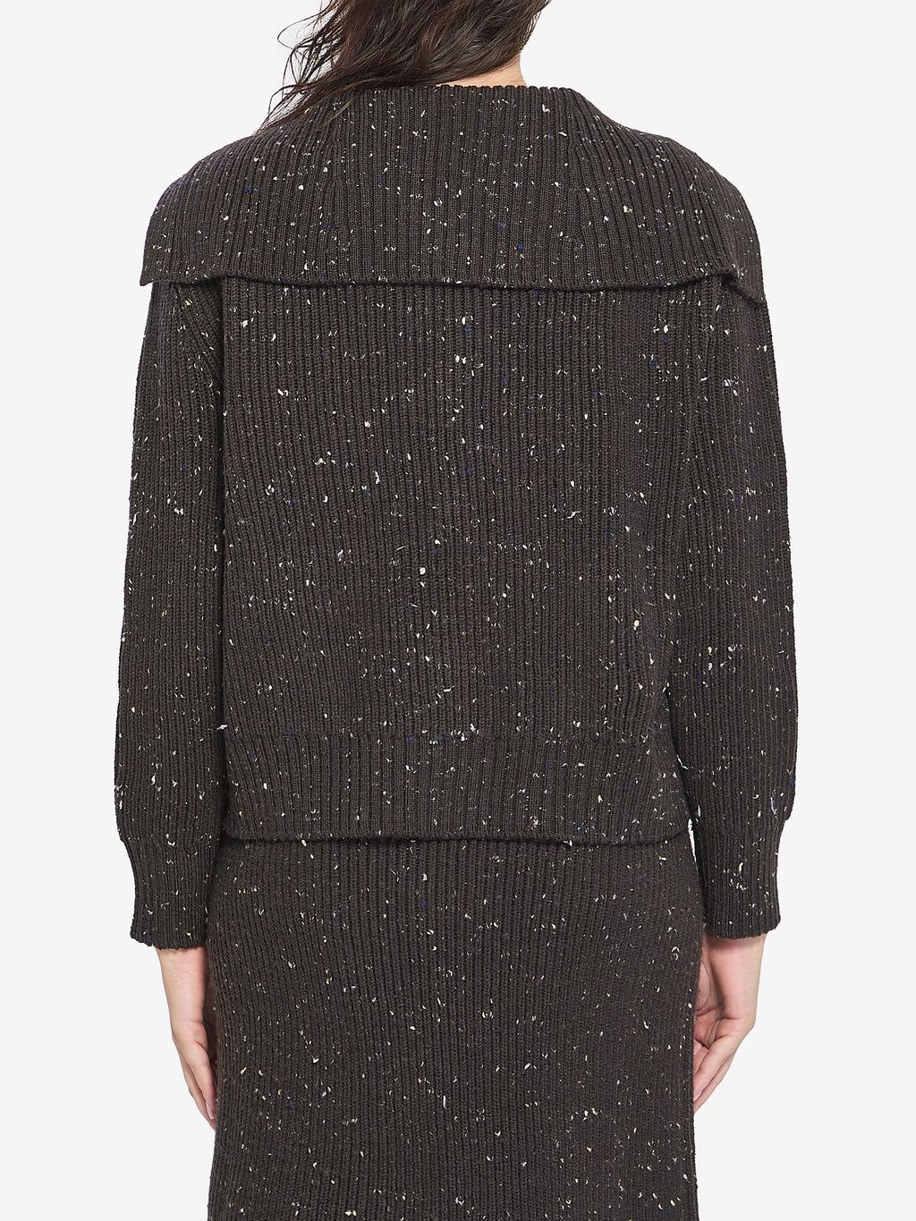 Bottega Veneta Women's English Rib Wool Cardigan in Brown