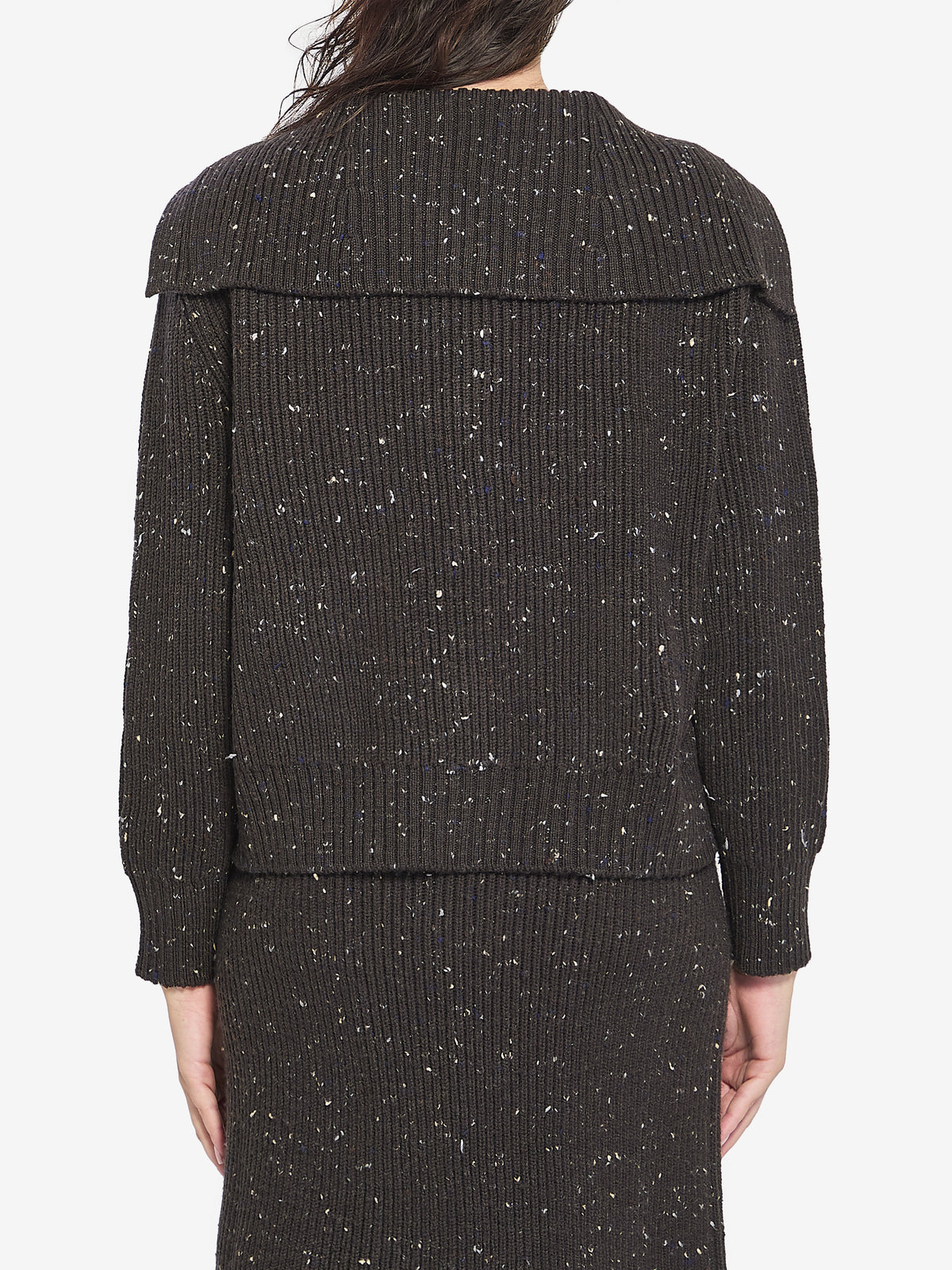 Bottega Veneta Women's English Rib Wool Cardigan in Brown