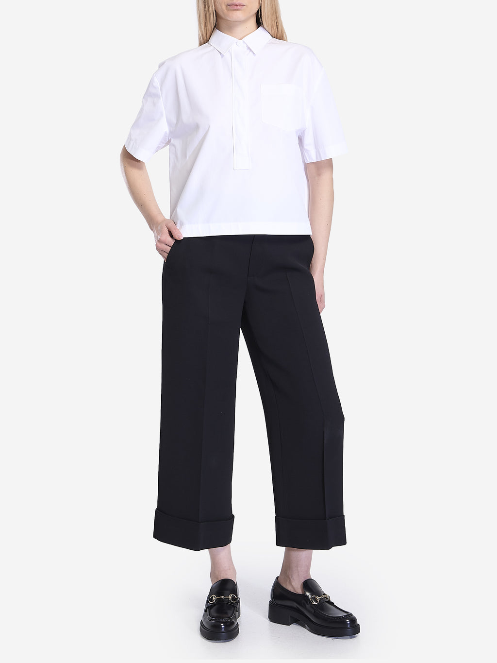 Gucci Women's Shirt with Embossed Logo in White