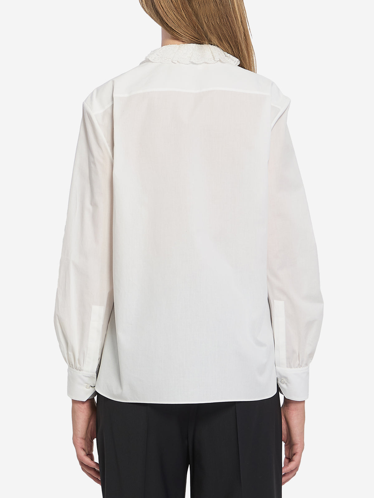 Saint Laurent Women's Shirt in Cotton Poplin in White