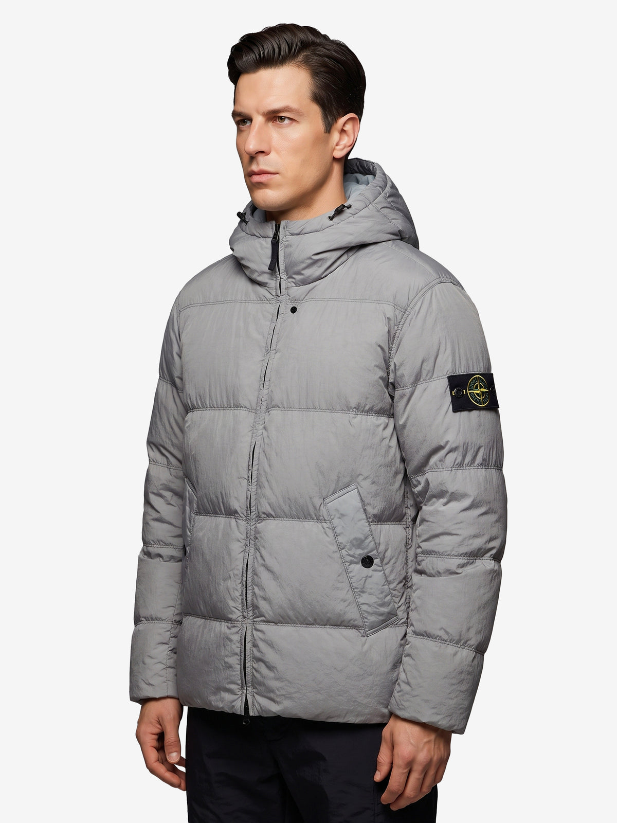 Stone Island Men's Crinkle Reps NY Down Jacket in Grey