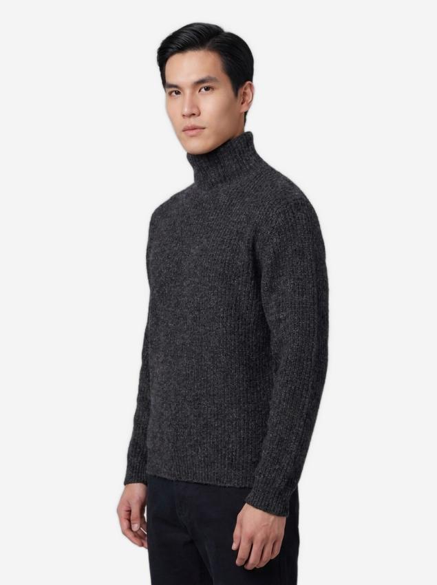Lemaire Men's Black High-neck Sweater in Black
