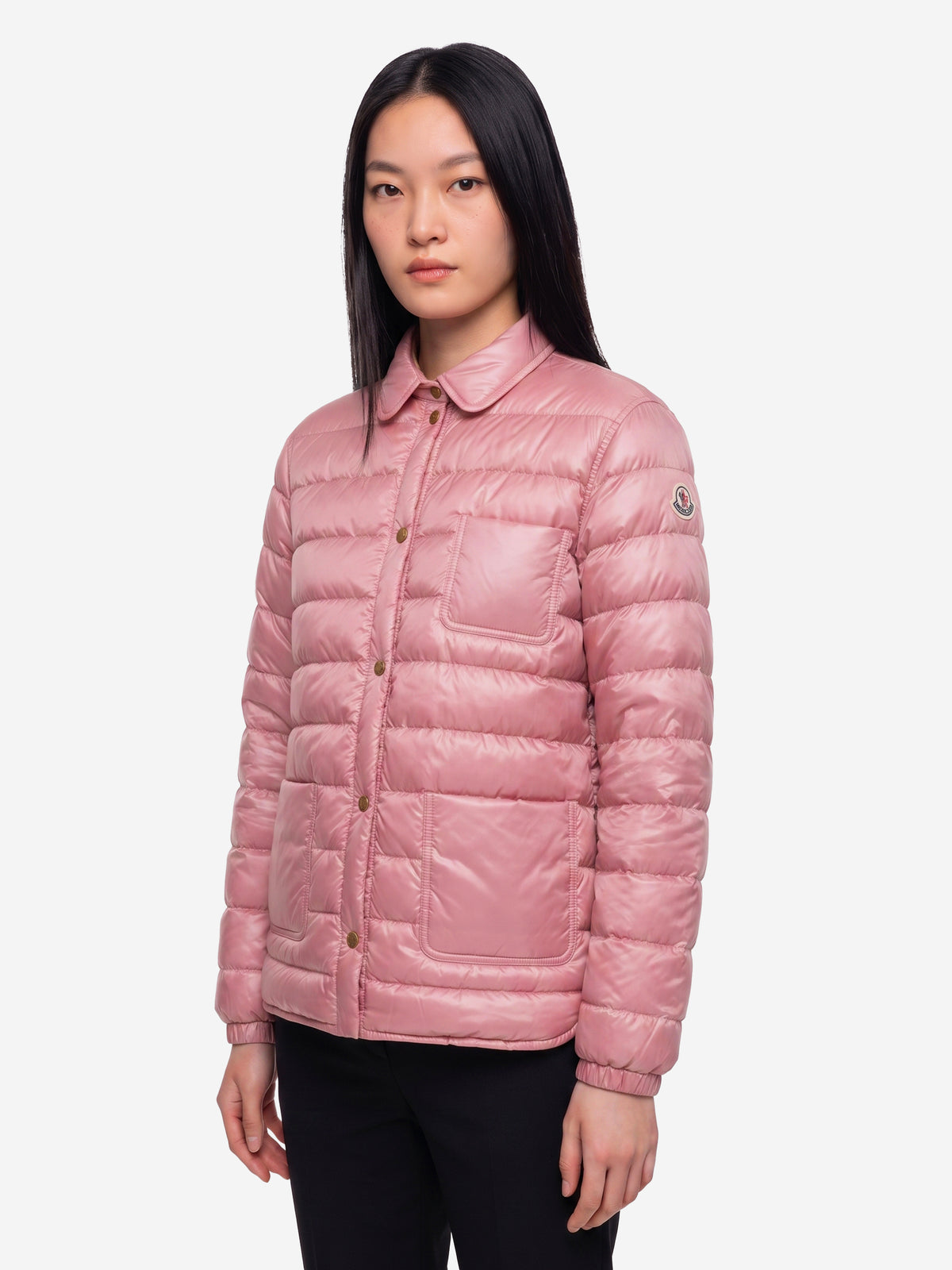 Moncler Women's Fouine Padded Shirt Jacket in Pink
