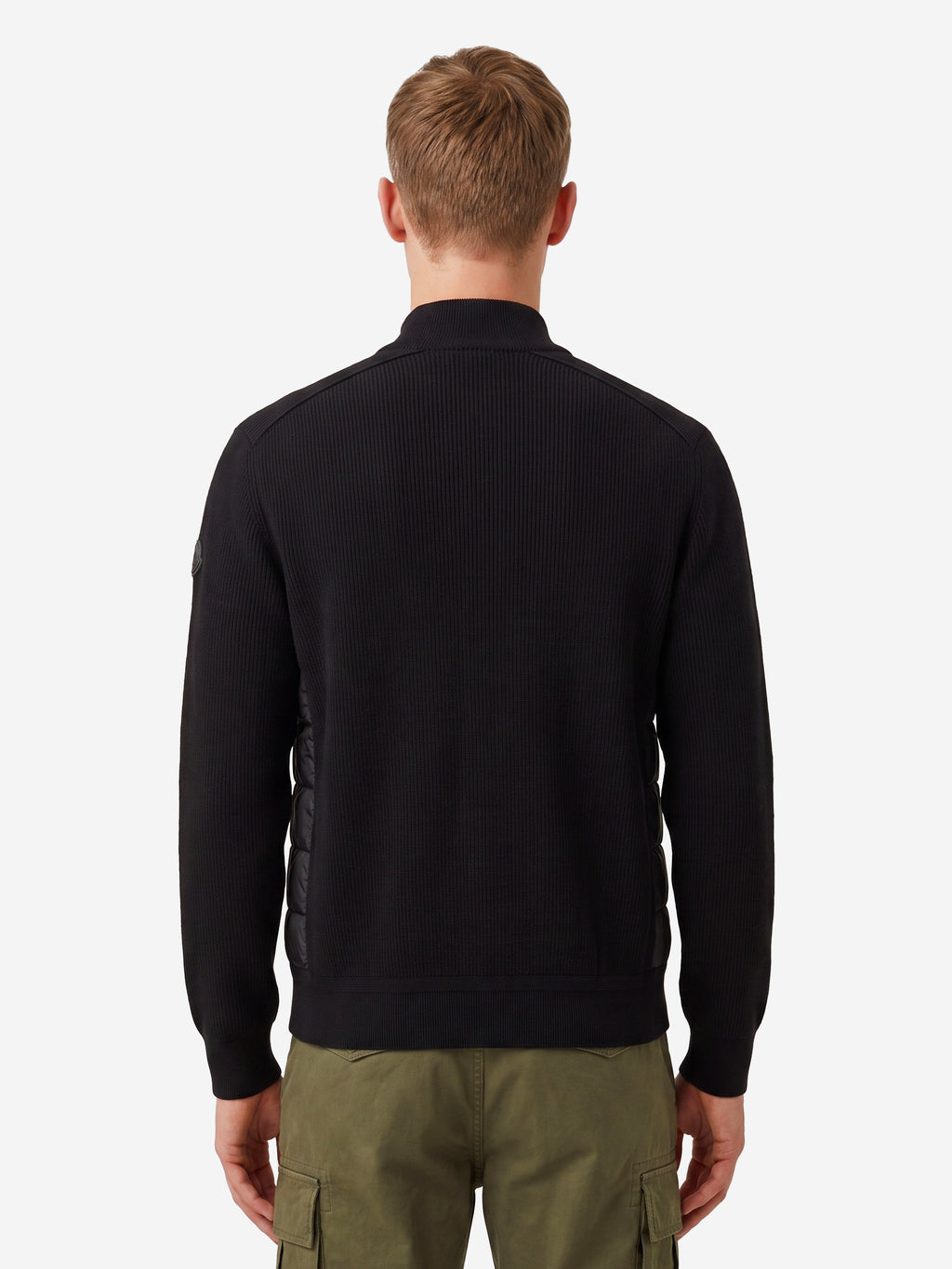 Moncler Men's Black Quilted Zip-up Cardigan in Black