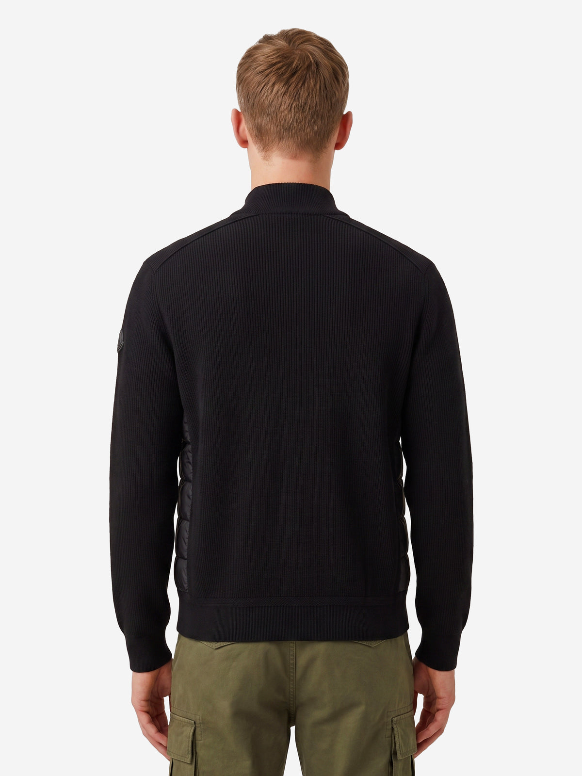 Moncler Men's Black Quilted Zip-up Cardigan in Black