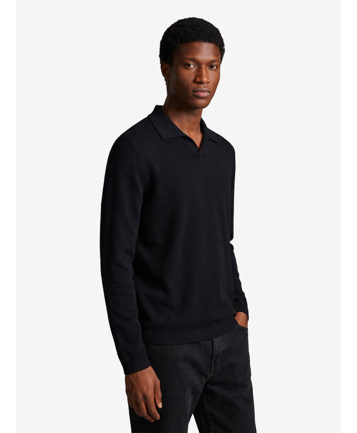 The Row Men's Black Ripley Polo Shirt in Black
