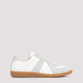 Maison Margiela Men's Leather Logo Patch Sneakers in White - view 1