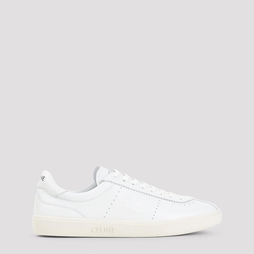 Celine Men's Leather Lace-Up Sneakers in White - view 1