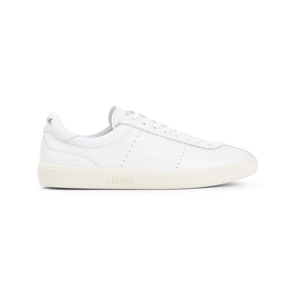 Celine Men's Leather Lace-Up Sneakers in White - view 2