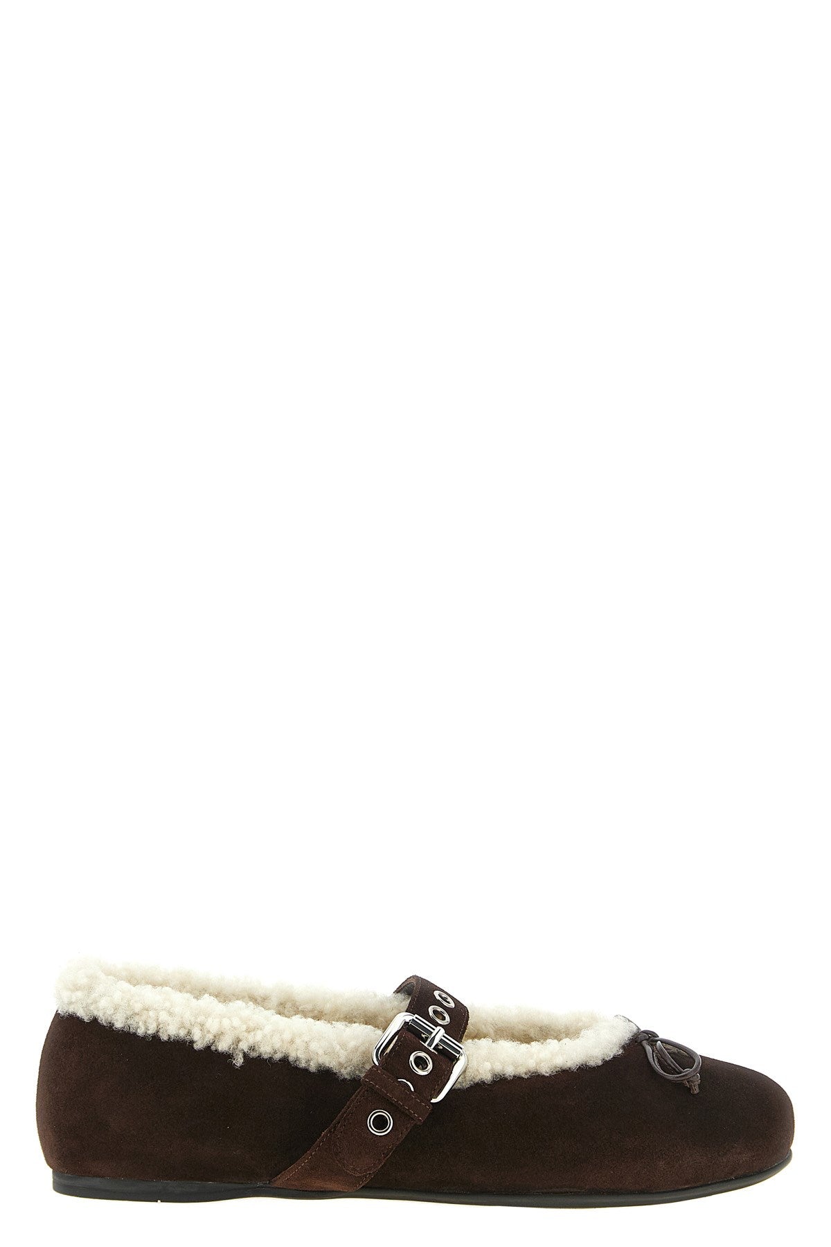 Miu Miu Women's Calfskin Ballet Flats in Brown - view 1