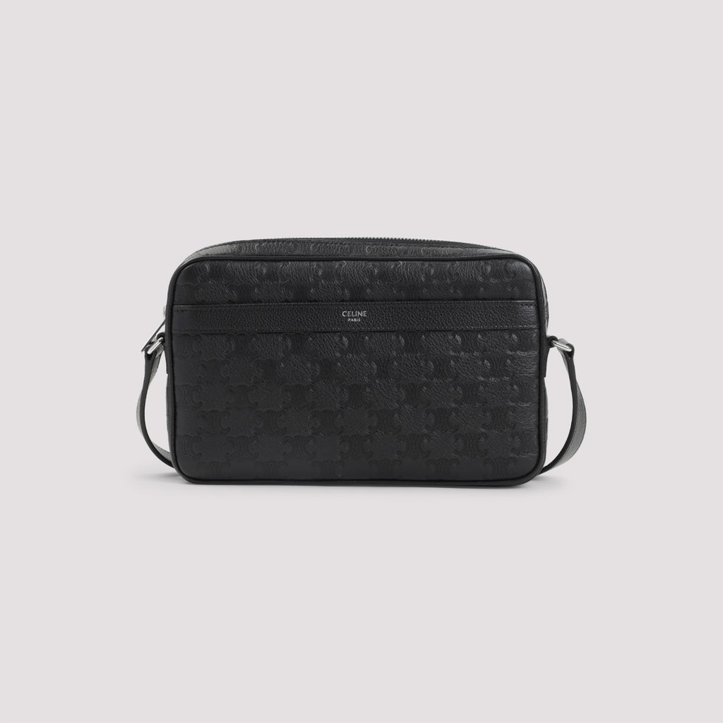 Celine Men's Horizontal Leather Messenger Bag in Black - view 3