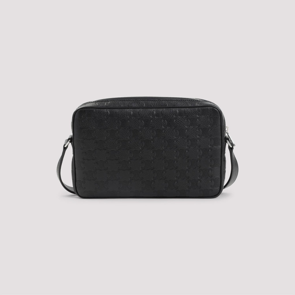 Celine Men's Horizontal Leather Messenger Bag in Black - view 4