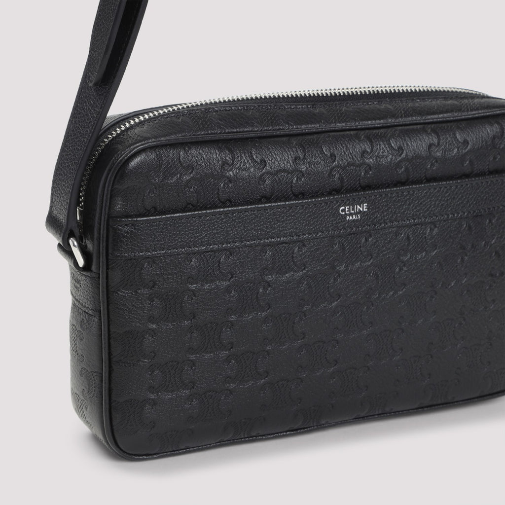 Celine Men's Horizontal Leather Messenger Bag in Black - view 5