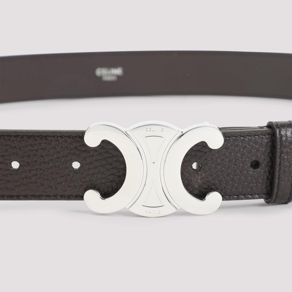 Celine Men's Calf Leather Belt in Brown - view 3