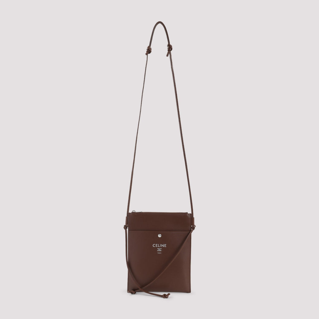 Celine Men's Lambskin Pouch in Brown - view 1