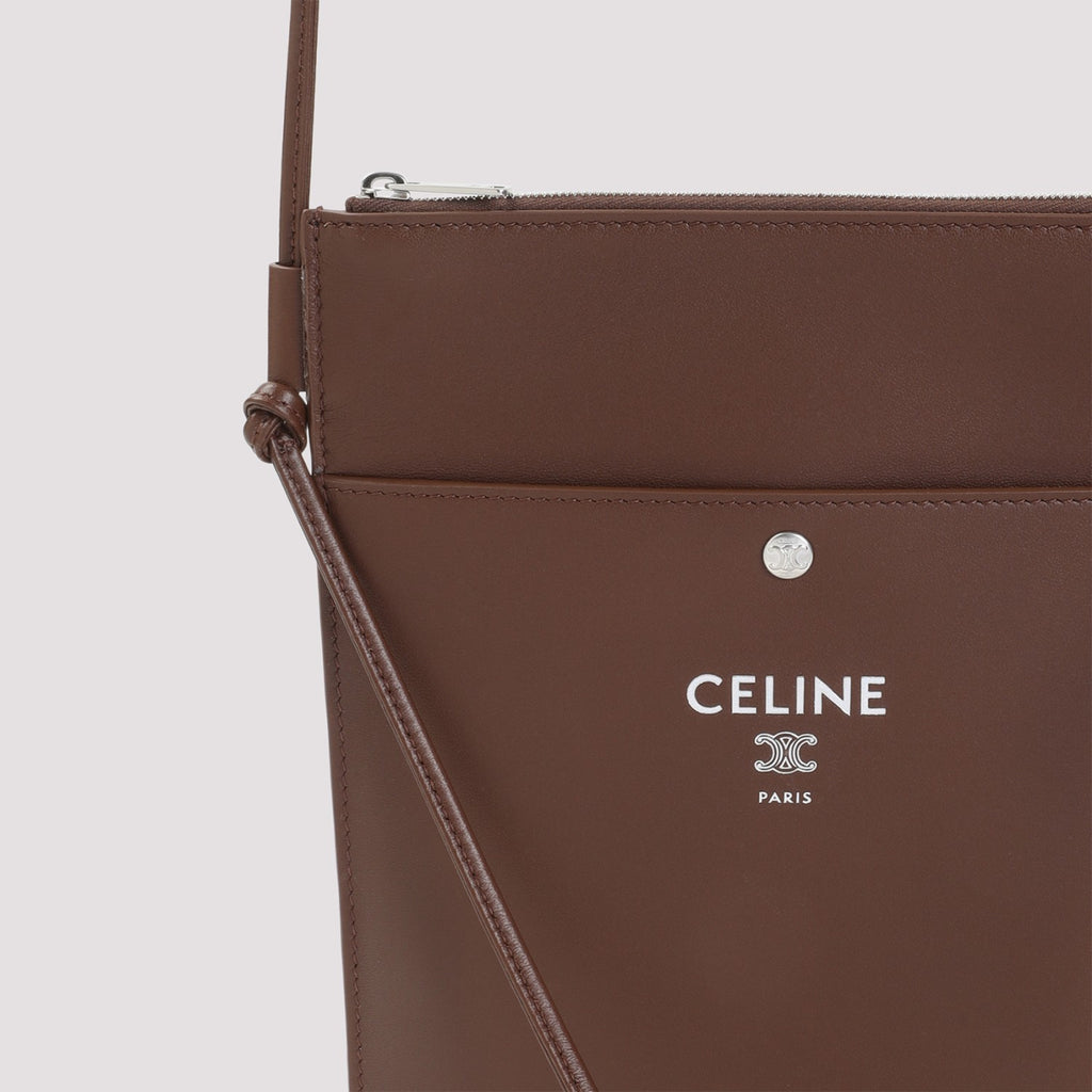 Celine Men's Lambskin Pouch in Brown - view 4