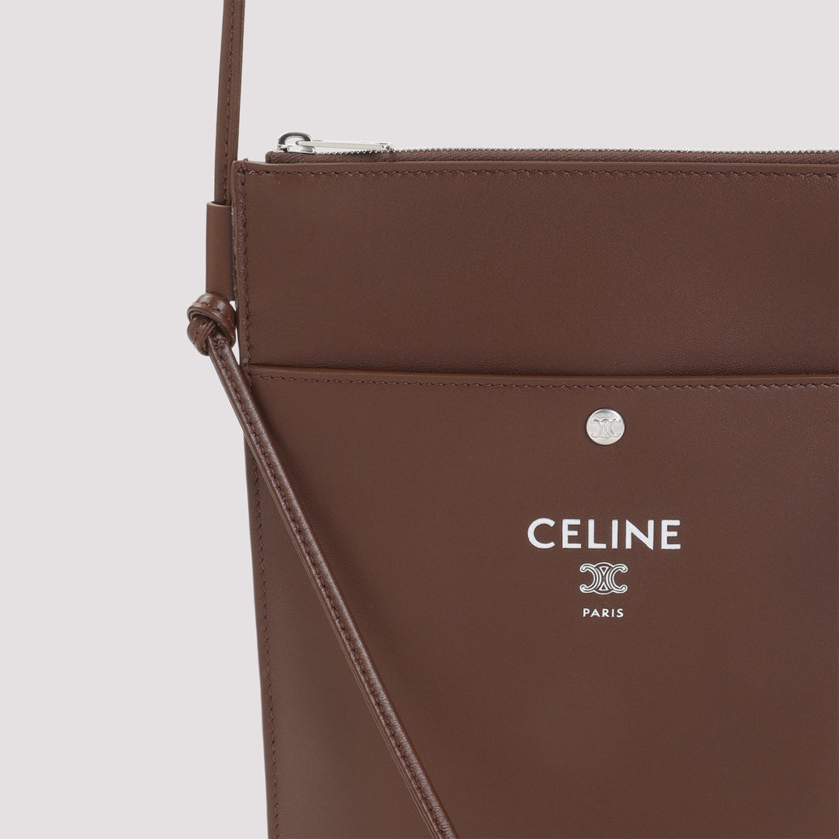 Celine Men's Lambskin Pouch in Brown - view 4
