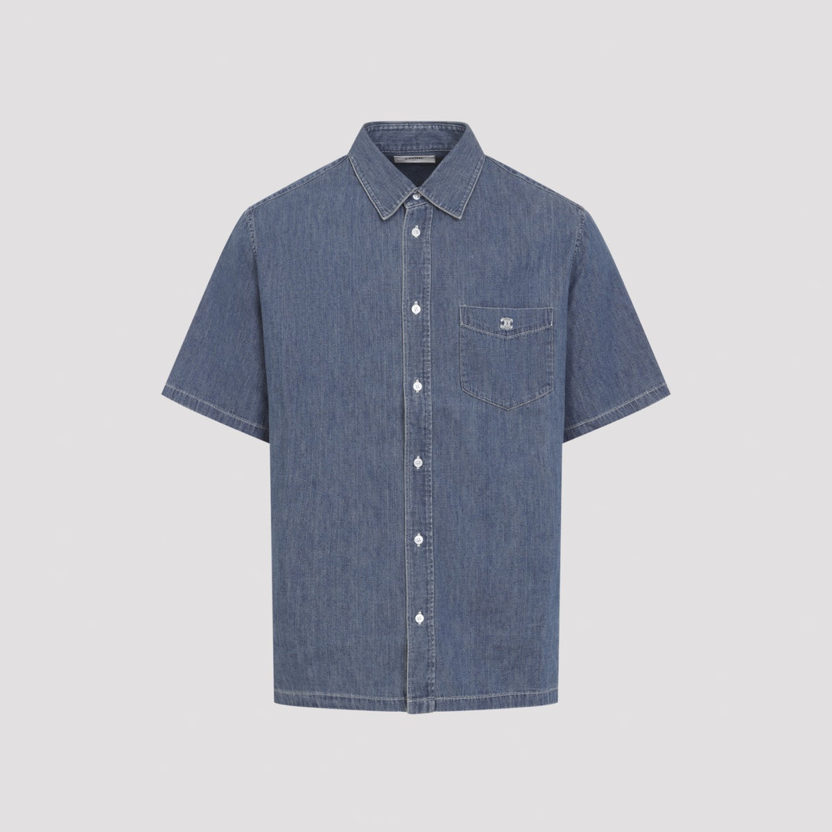 Celine Men's Cotton Bowling Shirt in Blue - view 1
