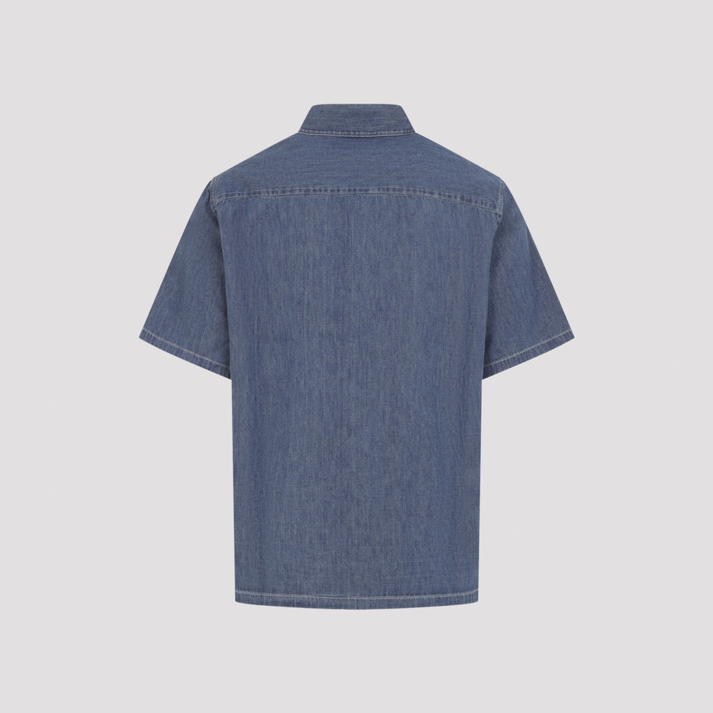 Celine Men's Cotton Bowling Shirt in Blue - view 3