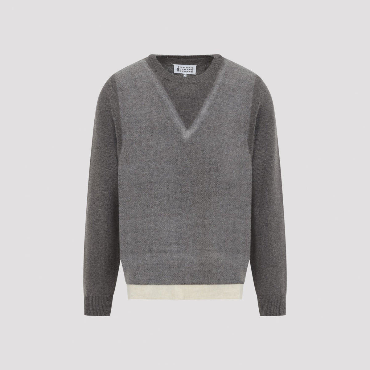 Maison Margiela Men's Wool Fused Knit Sweater in Ecru - view 1