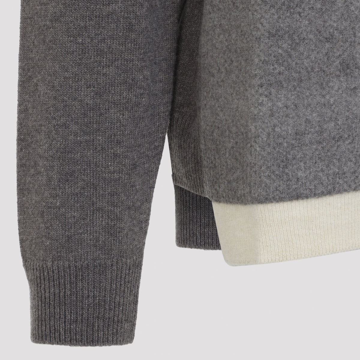 Maison Margiela Men's Wool Fused Knit Sweater in Ecru - view 4