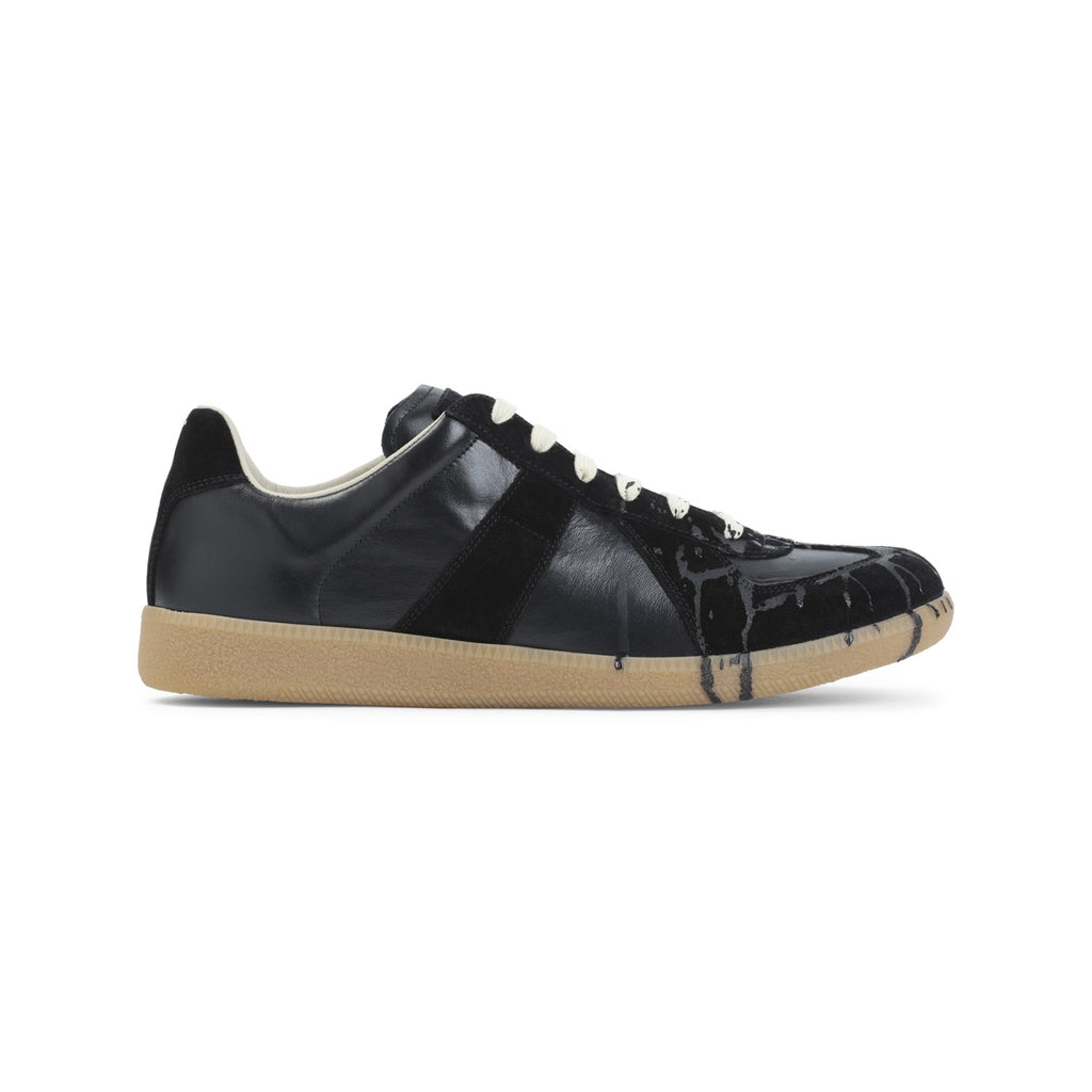 Maison Margiela Men's Leather Replica Sneakers in Black - view 2