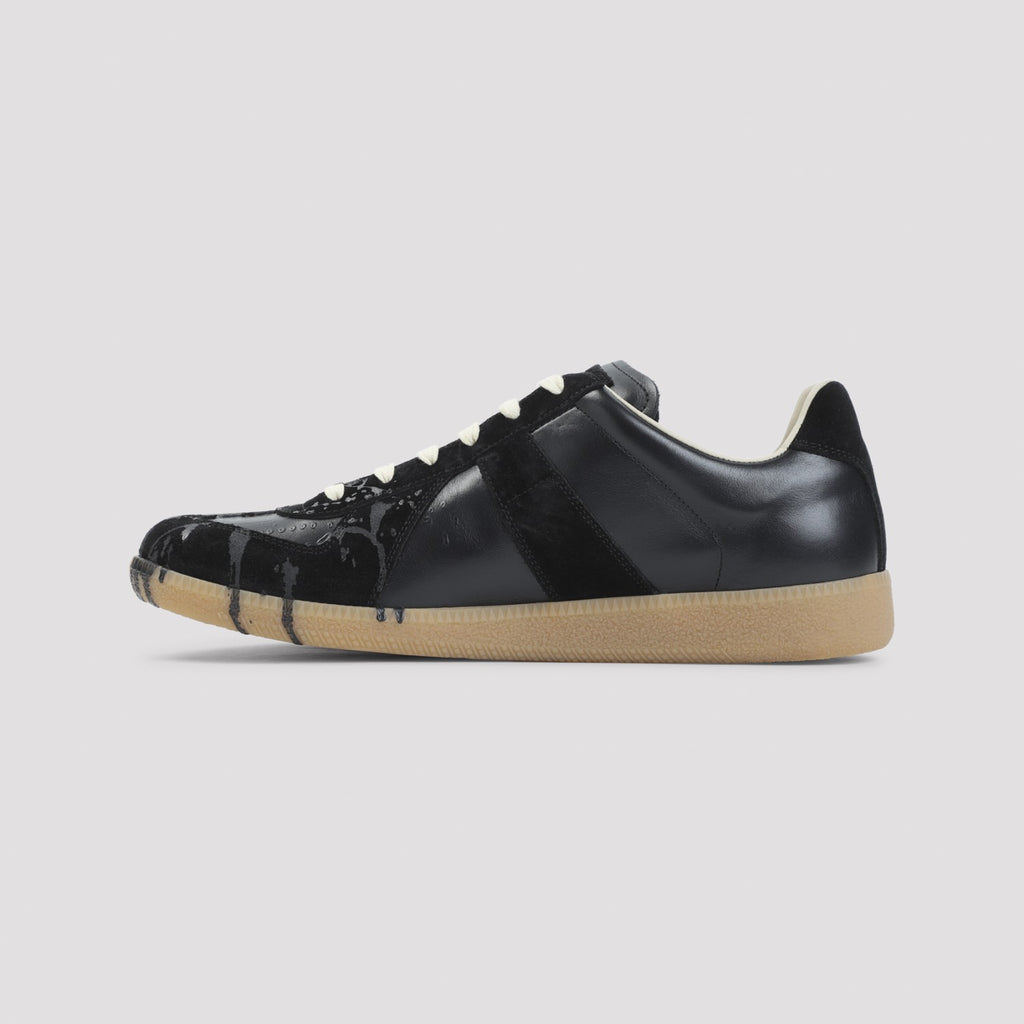 Maison Margiela Men's Leather Replica Sneakers in Black - view 4