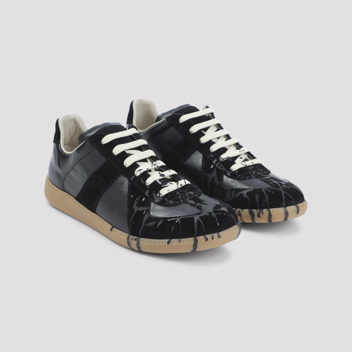 Maison Margiela Men's Leather Replica Sneakers in Black - view 5