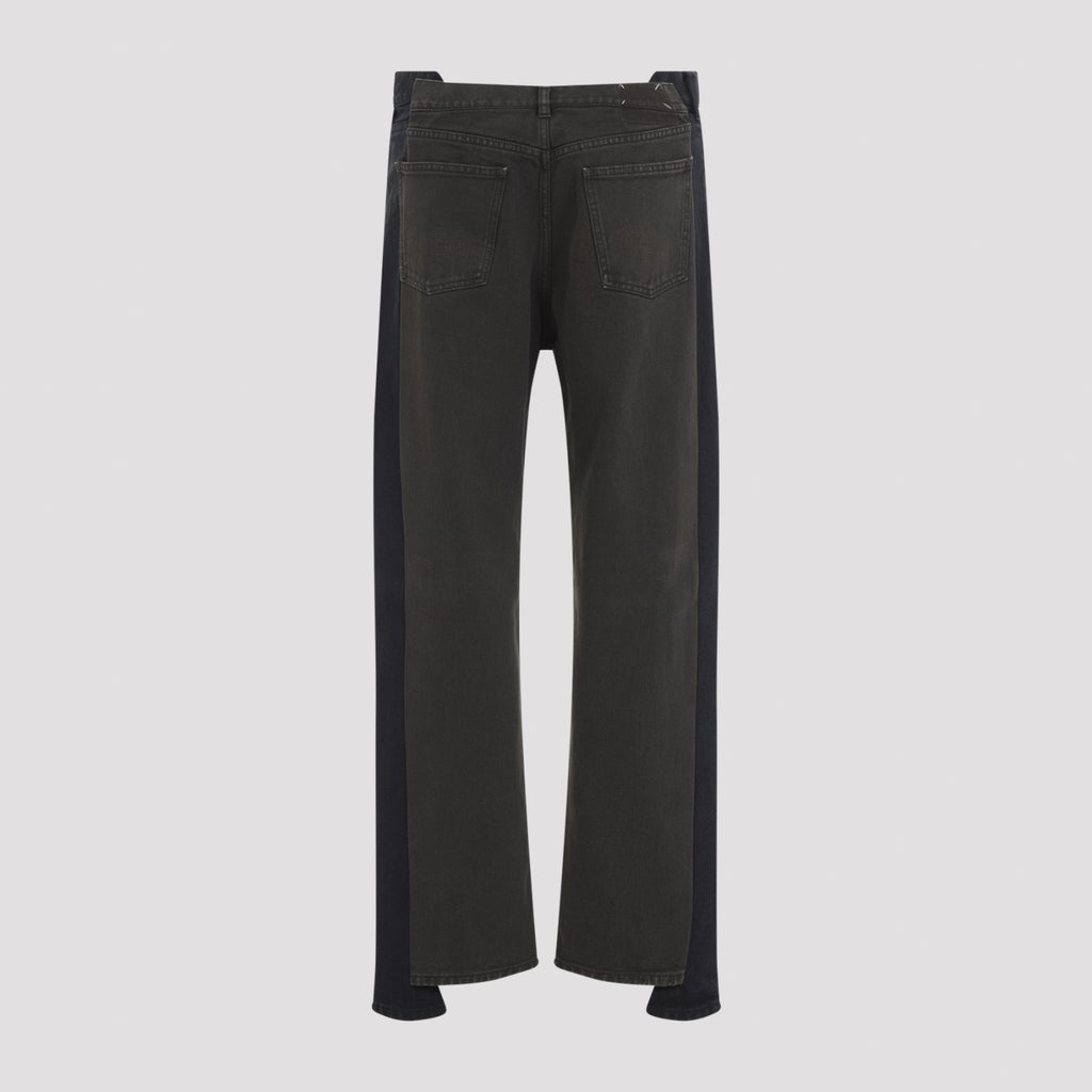 Maison Margiela Men's Cotton Spliced Pants in Black - view 3