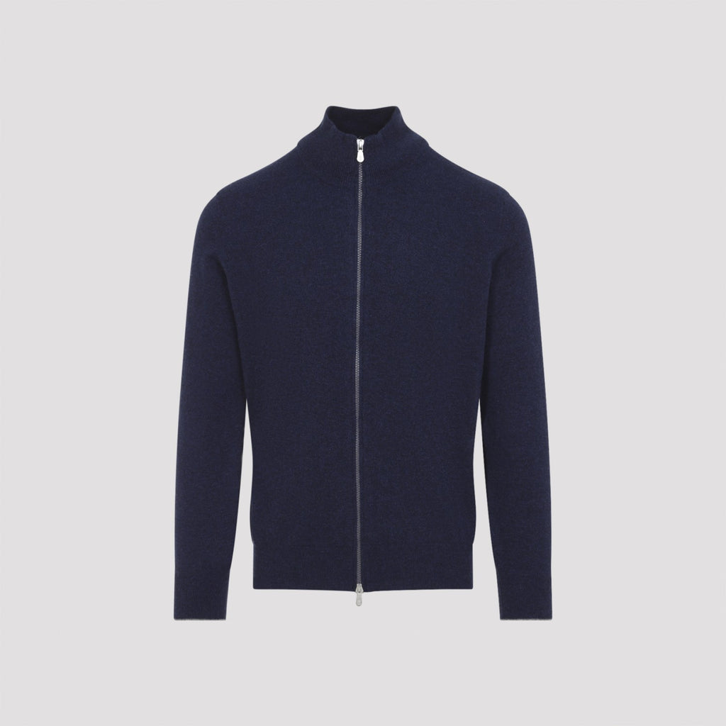 Brunello Cucinelli Men's Full Zip Cardigan in Blue - view 3