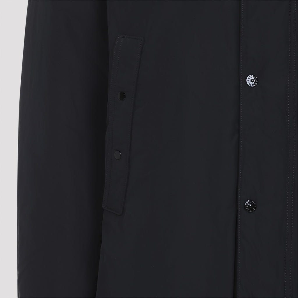 Stone Island Men's Padded Long Parka in Black Polyamide - view 5