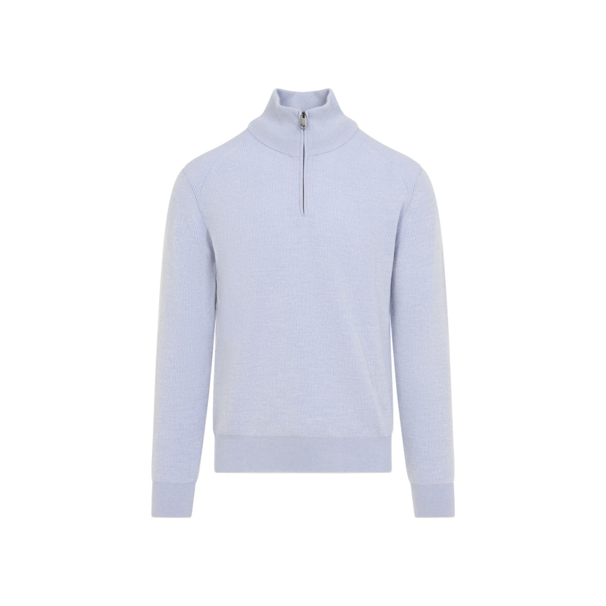 Brioni Men's Half Zip Up Sweater in Blue Pearl Cashmere - view 2