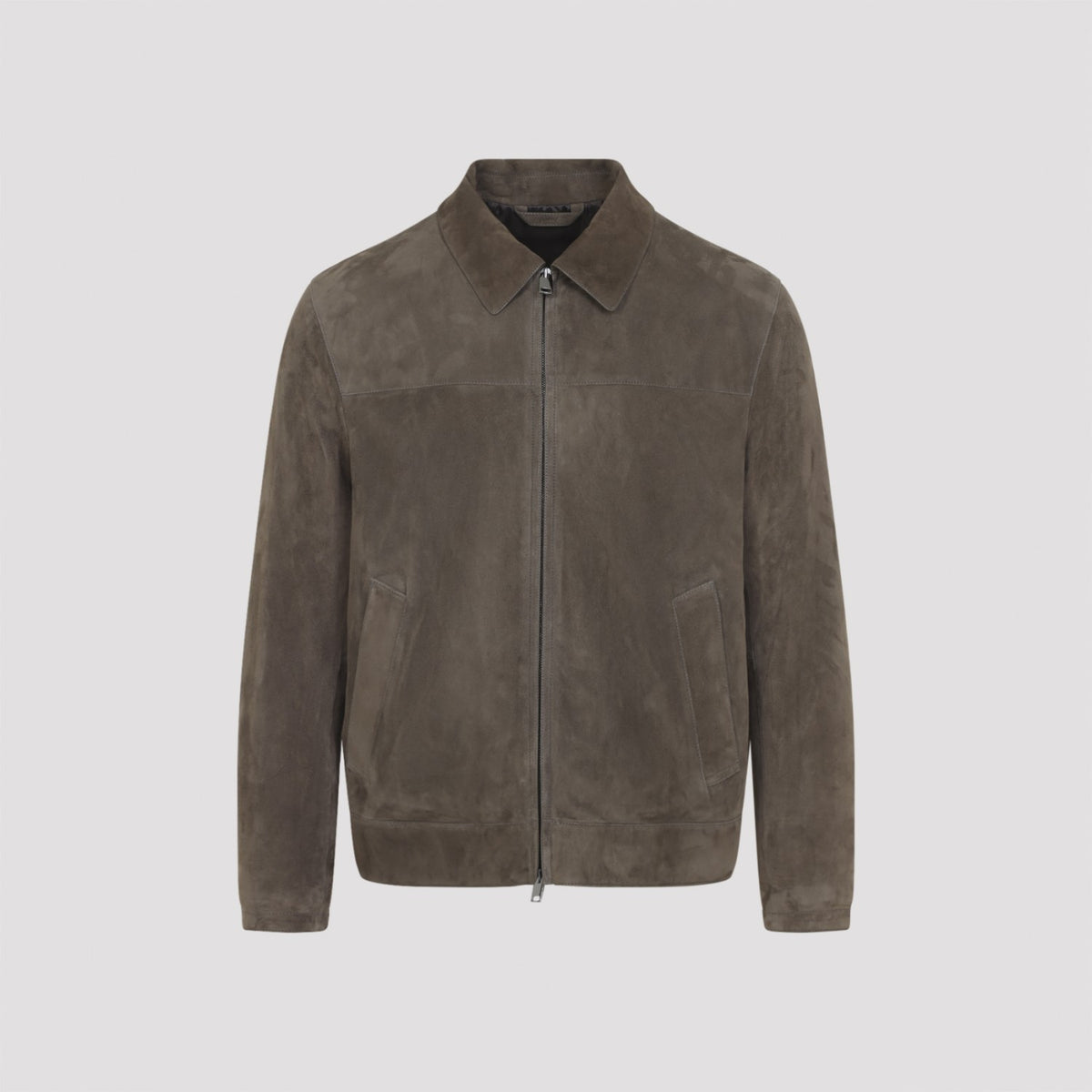 Brioni Men's Shirt Collar Blouson in Teak Leather - view 3