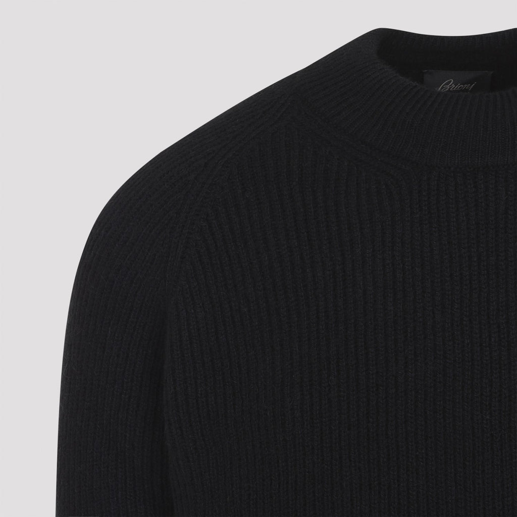 Brioni Men's Cashmere Sweater in Black - view 5