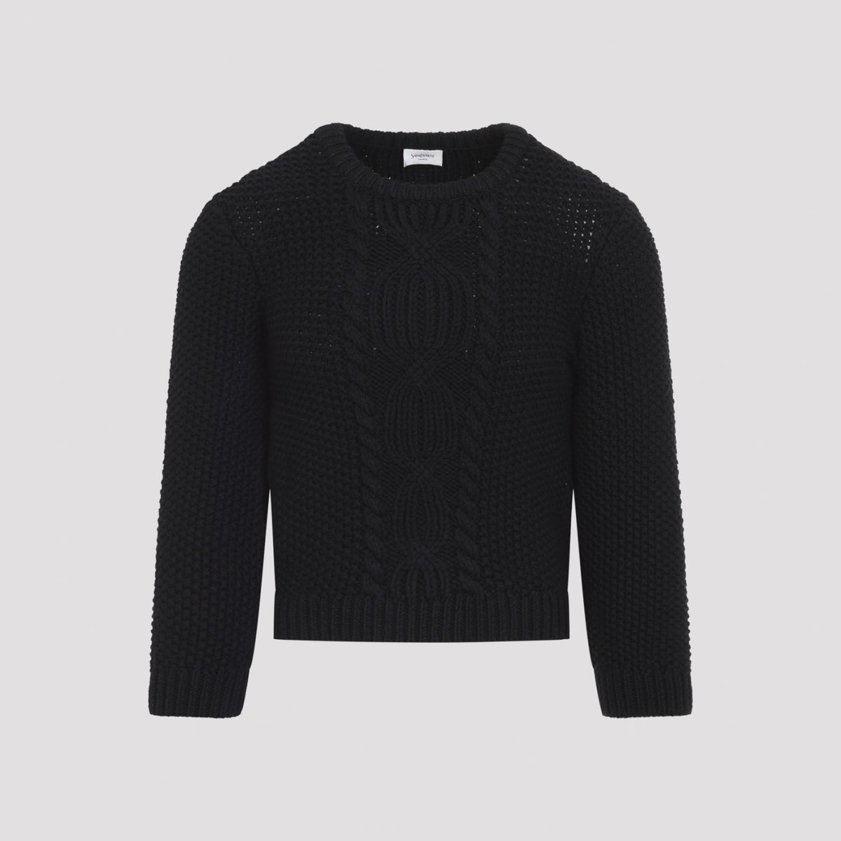 Saint Laurent Men's Wool Sweater in Noir - view 3
