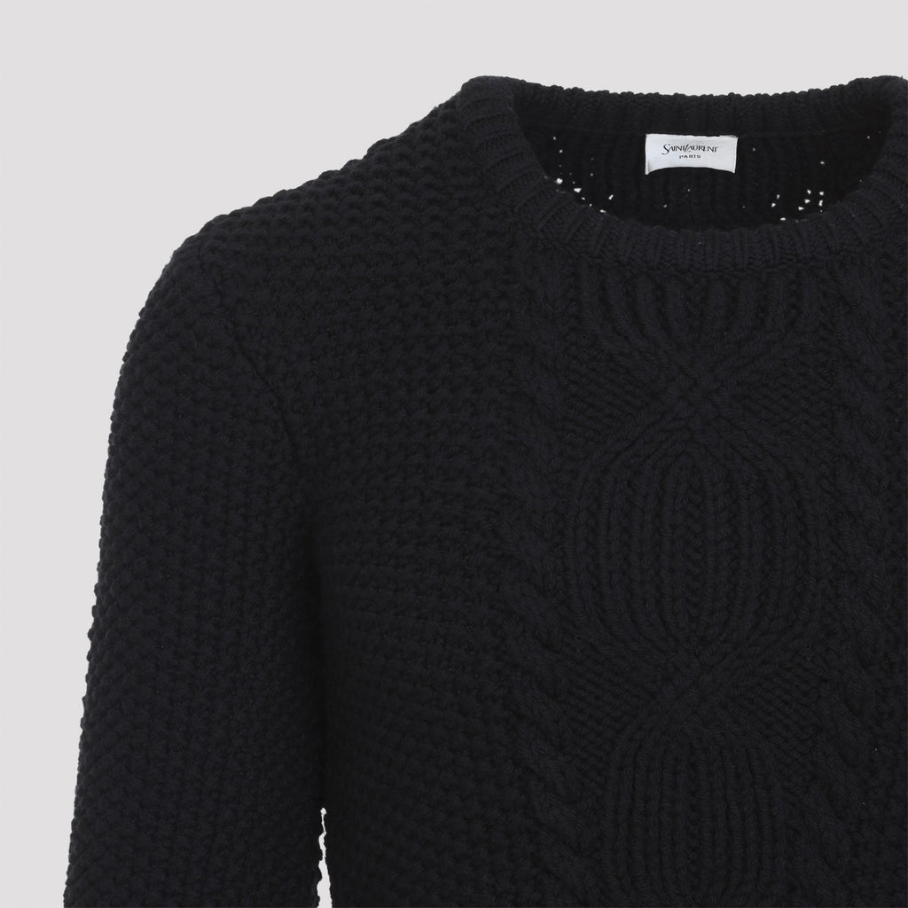 Saint Laurent Men's Wool Sweater in Noir - view 5