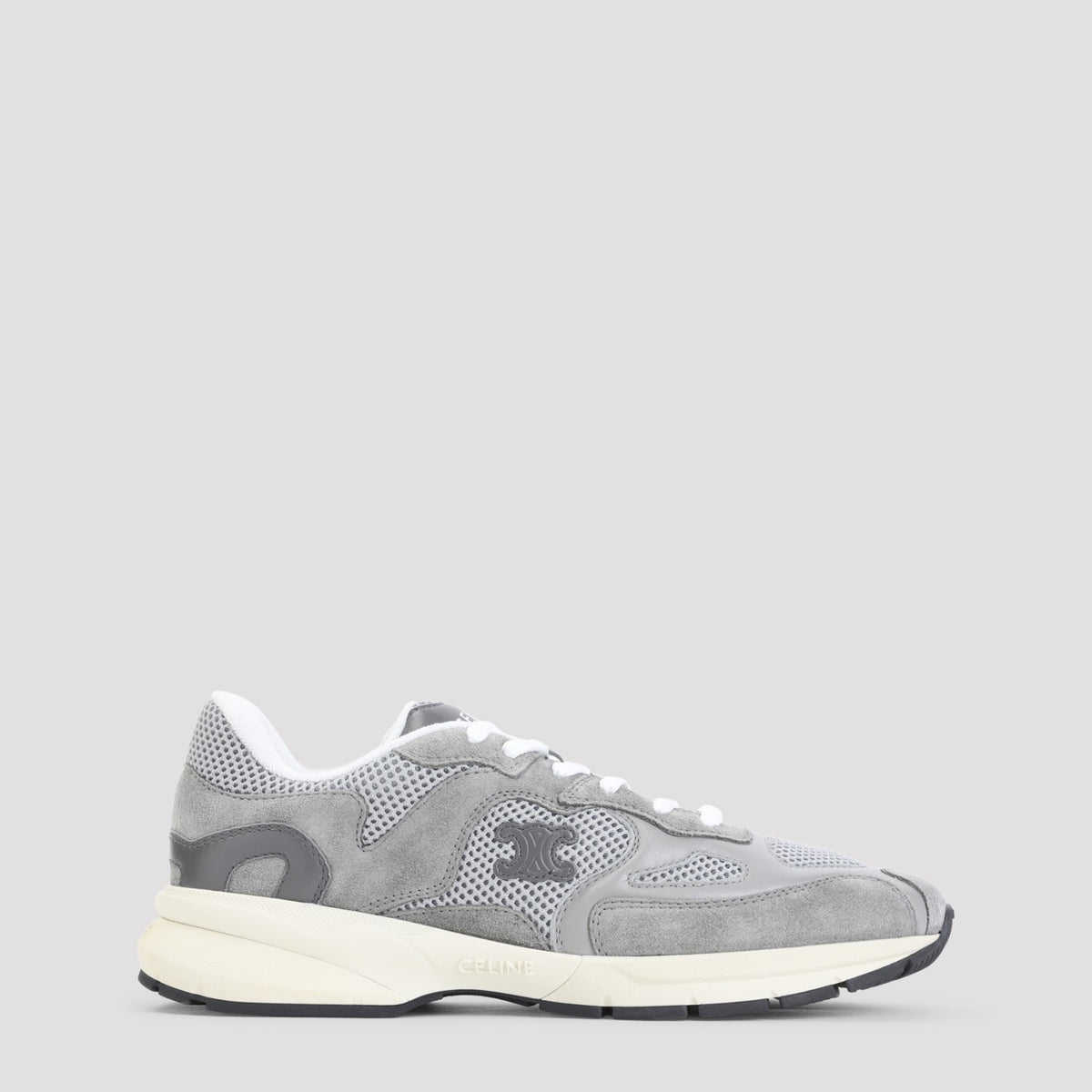 Celine Men's Suede Low Top Sneakers in Grey - view 1
