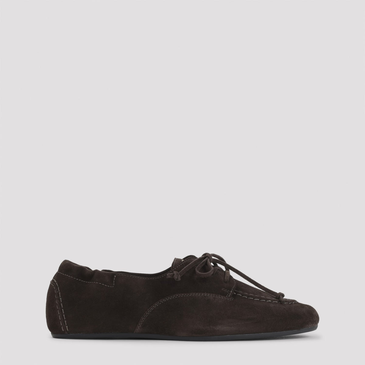 Celine Men's Suede Lace-Up Loafers in Brown - view 1
