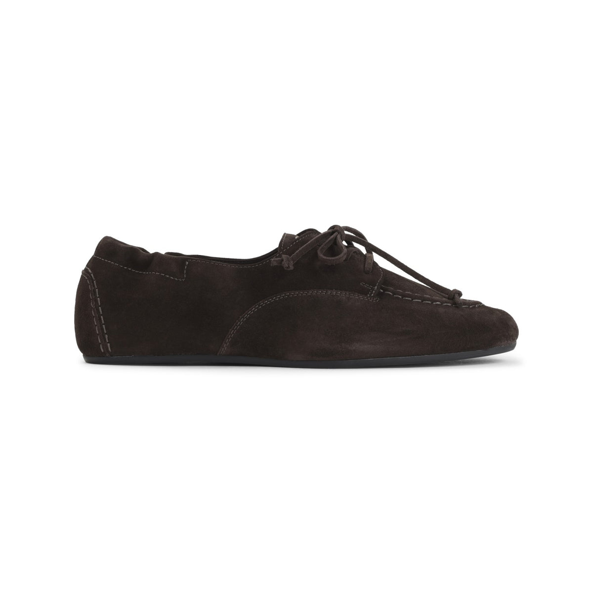 Celine Men's Suede Lace-Up Loafers in Brown - view 2