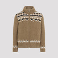 Moncler Men's P22 Cardigan Jacket in Medium Brown