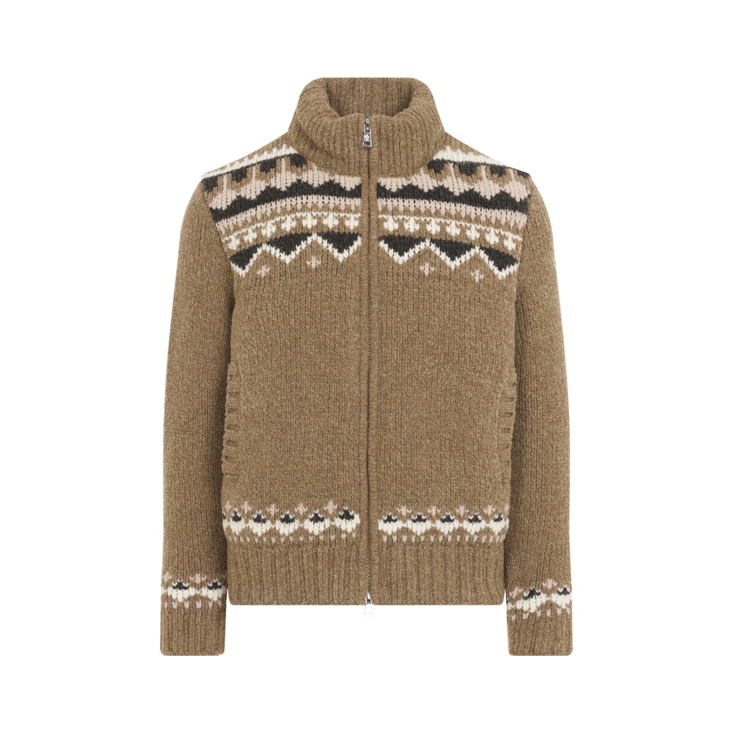 Moncler Men's P22 Cardigan Jacket in Medium Brown