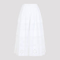 Celine Women's Broderie Anglaise Cotton Maxi Skirt in White