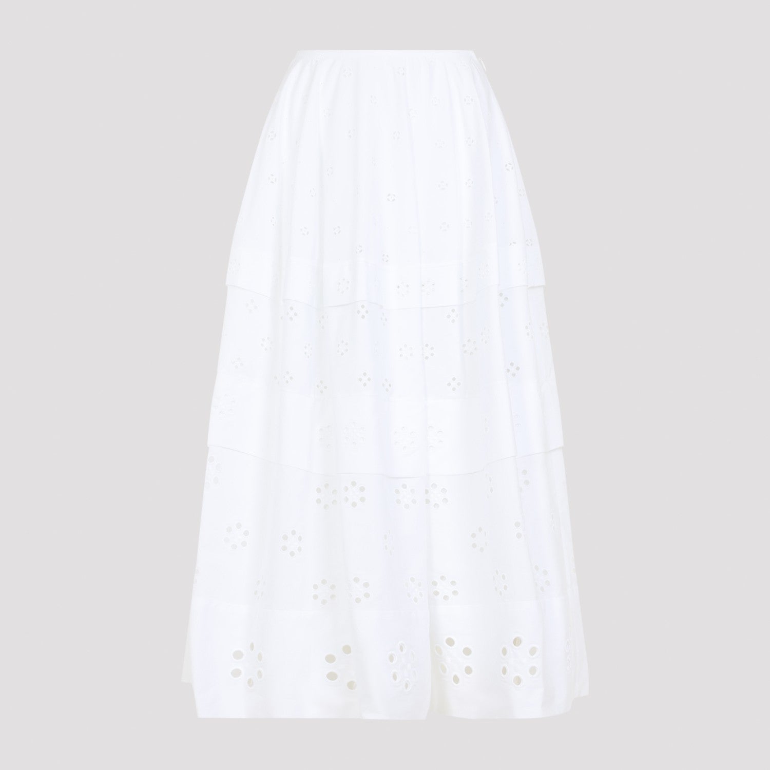 Celine Women's Broderie Anglaise Cotton Maxi Skirt in White