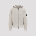 Stone Island Men's Cashmere Blend Knit Hoodie in Ivory
