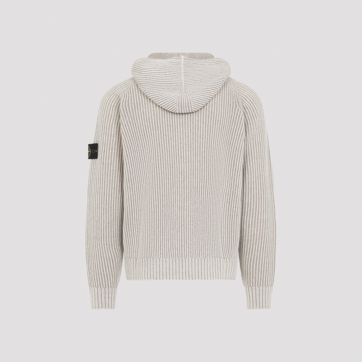 Stone Island Men's Cashmere Blend Knit Hoodie in Ivory