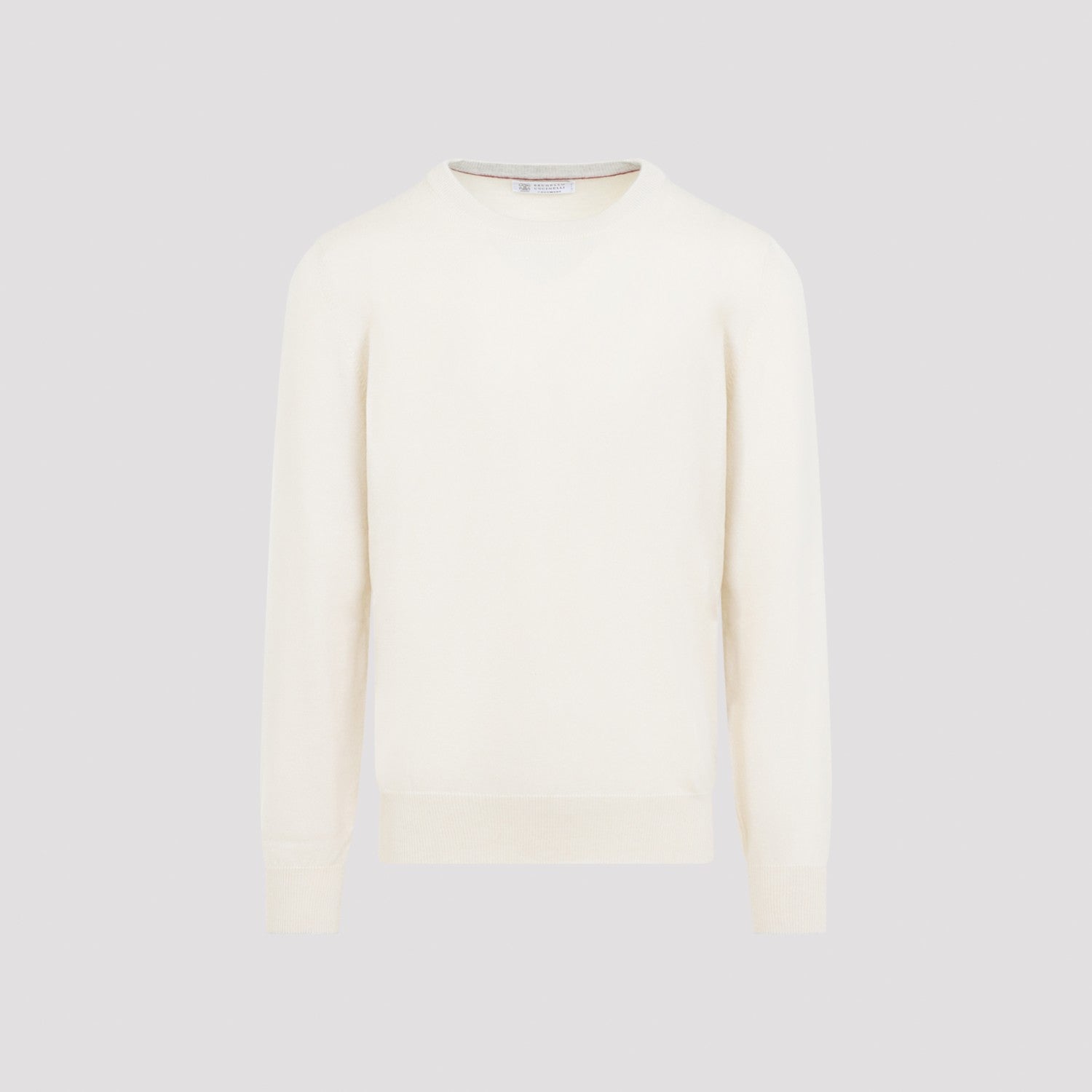 Brunello Cucinelli Men's Cashmere Crewneck Sweater in Cream